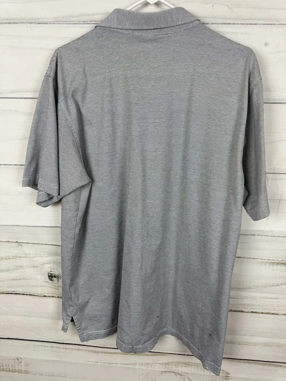 Peter Millar Men's Large 100% Cotton Micro Stripe Golf Polo Shirt